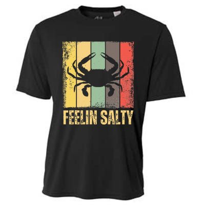 Feelin Salty Maryland Crab Retro Vintage Cooling Performance Crew T-Shirt