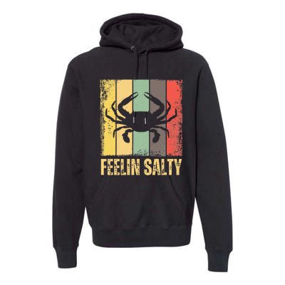 Feelin Salty Maryland Crab Retro Vintage Premium Hoodie