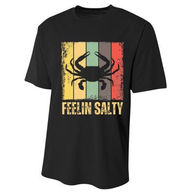 Feelin Salty Maryland Crab Retro Vintage Performance Sprint T-Shirt