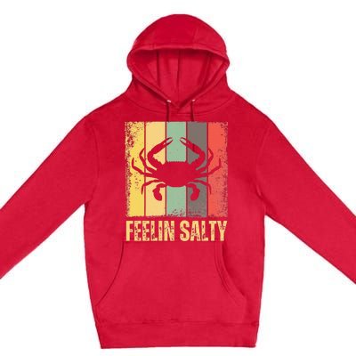 Feelin Salty Maryland Crab Retro Vintage Premium Pullover Hoodie