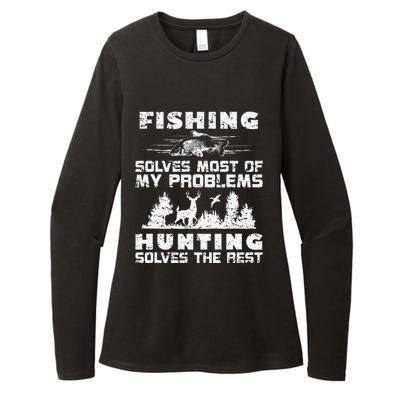 Fishing Solves Most Of My Problems Hunting The Rest Fishing Womens CVC Long Sleeve Shirt