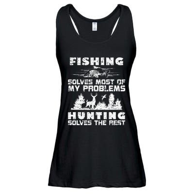 Fishing Solves Most Of My Problems Hunting The Rest Fishing Ladies Essential Flowy Tank