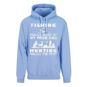 Fishing Solves Most Of My Problems Hunting The Rest Fishing Unisex Surf Hoodie