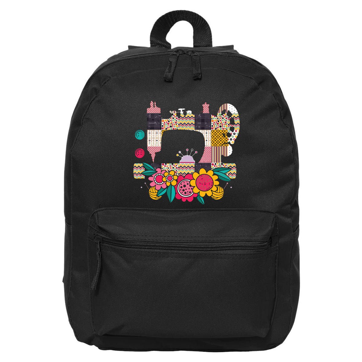 Floral Sewing Machine Flower Seamstress Sewing Machine 16 in Basic Backpack