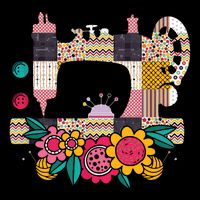 Floral Sewing Machine Flower Seamstress Sewing Machine 16 in Basic Backpack
