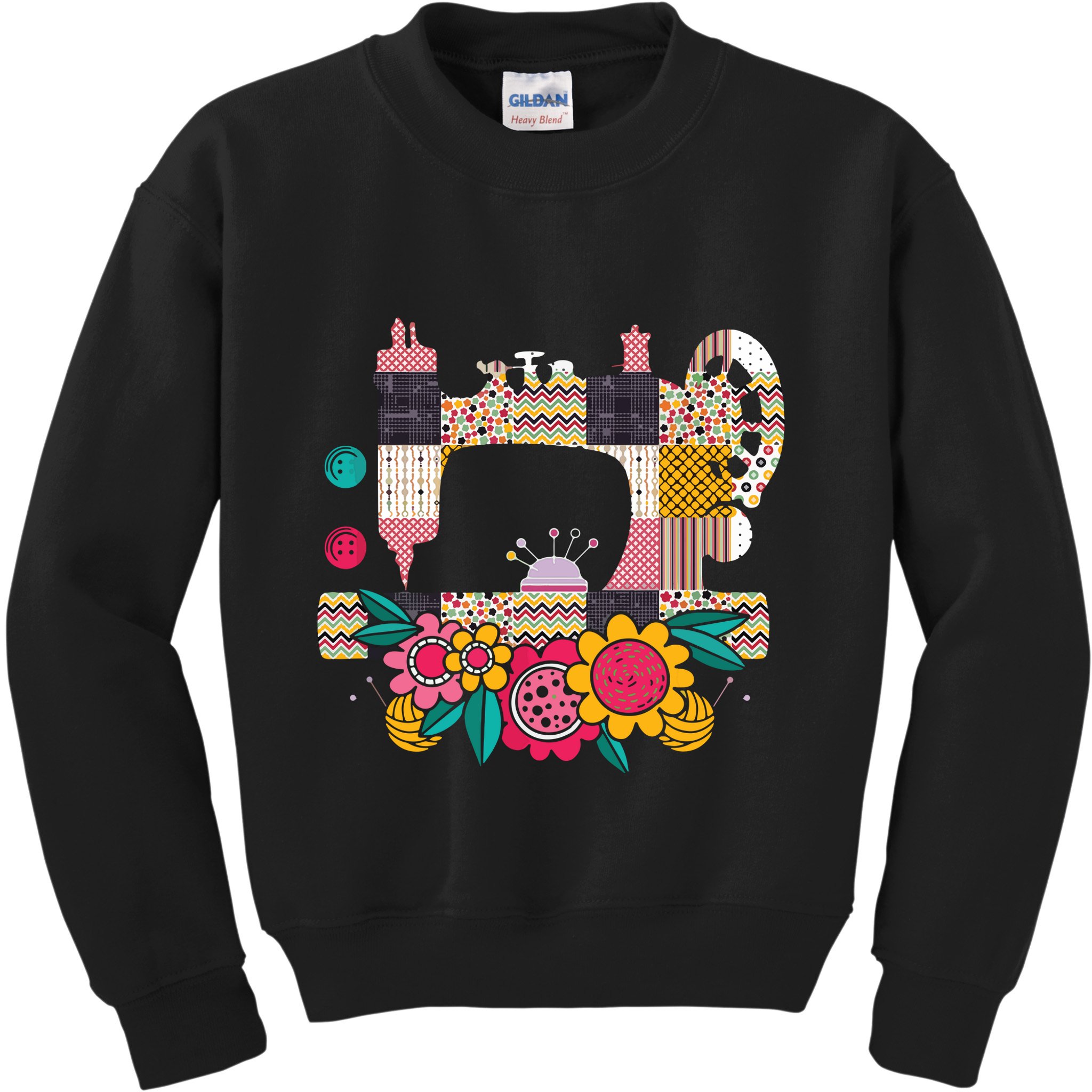 Floral Sewing Machine Flower Seamstress Sewing Machine Kids Sweatshirt