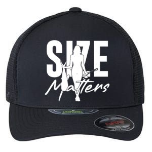 Funny Size Matters Sexy Woman Fisher Fisherman Flexfit Unipanel Trucker Cap