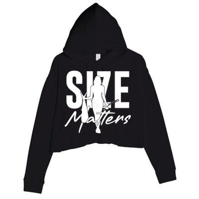 Funny Size Matters Sexy Woman Fisher Fisherman Crop Fleece Hoodie