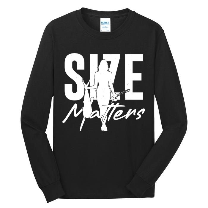 Funny Size Matters Sexy Woman Fisher Fisherman Tall Long Sleeve T-Shirt