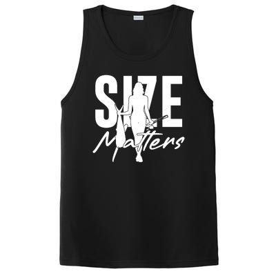 Funny Size Matters Sexy Woman Fisher Fisherman PosiCharge Competitor Tank