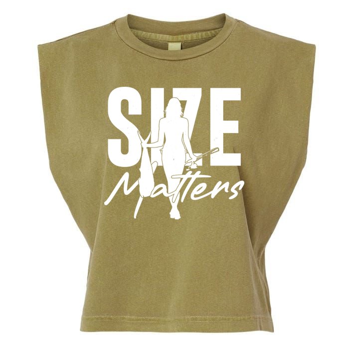 Funny Size Matters Sexy Woman Fisher Fisherman Garment-Dyed Women's Muscle Tee