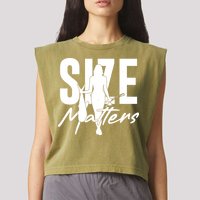 Funny Size Matters Sexy Woman Fisher Fisherman Garment-Dyed Women's Muscle Tee