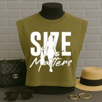 Funny Size Matters Sexy Woman Fisher Fisherman Garment-Dyed Women's Muscle Tee