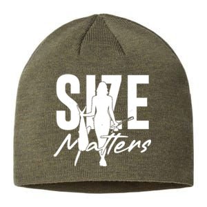 Funny Size Matters Sexy Woman Fisher Fisherman Sustainable Beanie