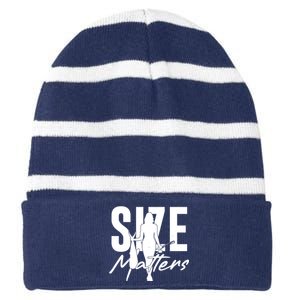 Funny Size Matters Sexy Woman Fisher Fisherman Striped Beanie with Solid Band