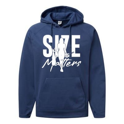 Funny Size Matters Sexy Woman Fisher Fisherman Performance Fleece Hoodie