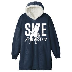 Funny Size Matters Sexy Woman Fisher Fisherman Hooded Wearable Blanket