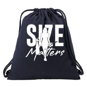 Funny Size Matters Sexy Woman Fisher Fisherman Drawstring Bag