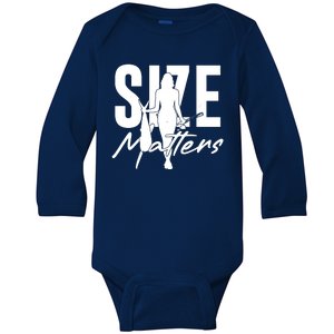 Funny Size Matters Sexy Woman Fisher Fisherman Baby Long Sleeve Bodysuit