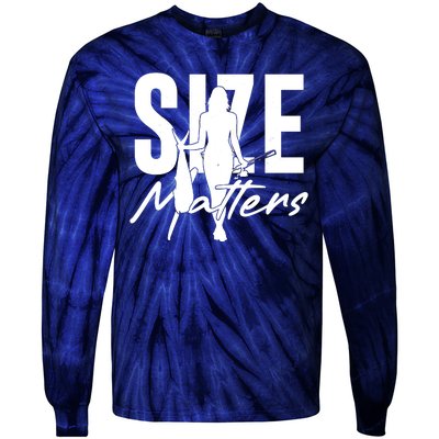 Funny Size Matters Sexy Woman Fisher Fisherman Tie-Dye Long Sleeve Shirt