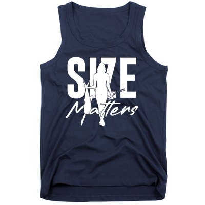 Funny Size Matters Sexy Woman Fisher Fisherman Tank Top