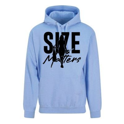 Funny Size Matters Sexy Woman Fisher Fisherman Unisex Surf Hoodie