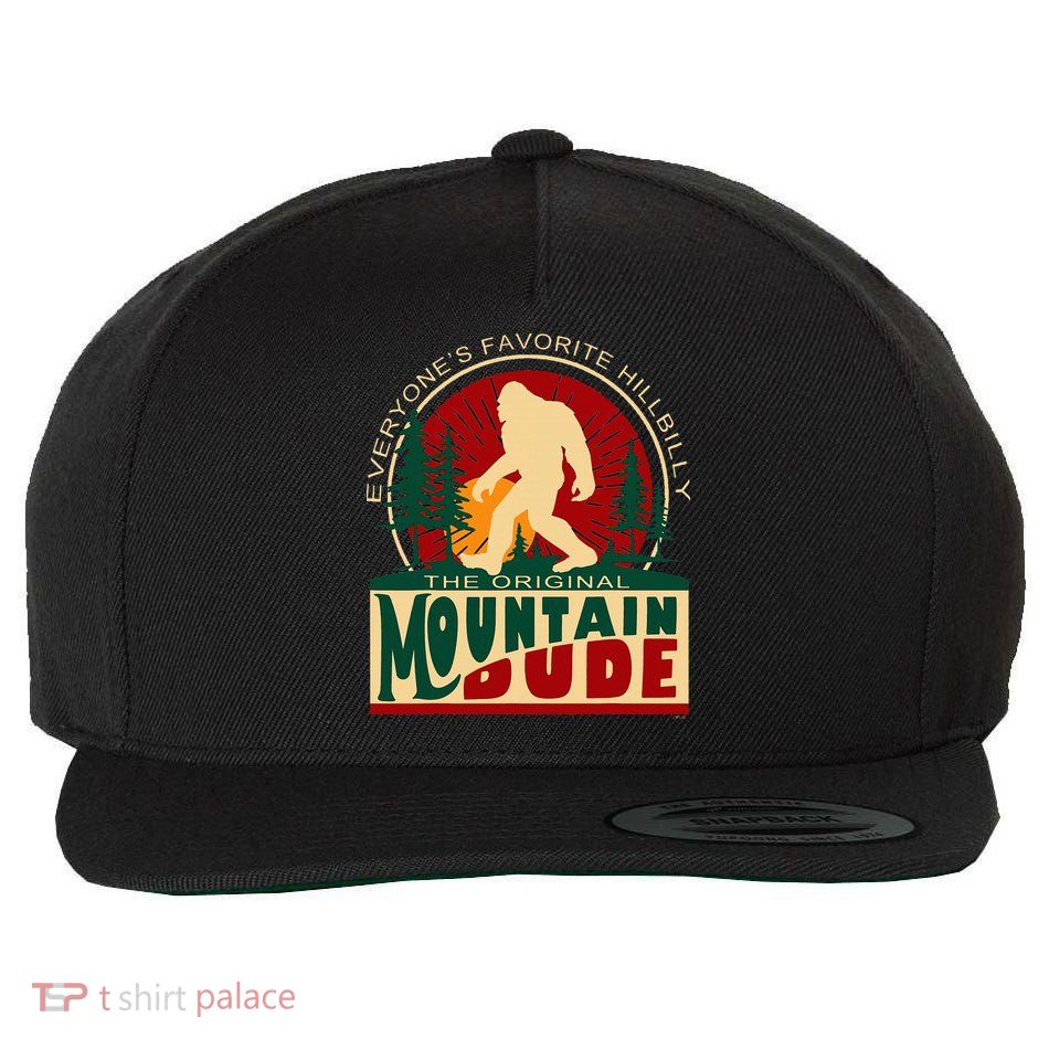 Funny Sasquatch Mountain Dude EveryoneS Favorite Hillbilly Wool Snapback Cap