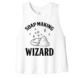 Funny Soap Maker Soap Making Wizard Diy Handmade Crafting Funny Gift Women's Racerback Cropped Tank