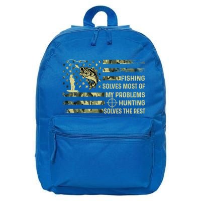 Fishing Solves Most Of My Problems Hunting Solves The Rest Cute Gift 16 in Basic Backpack