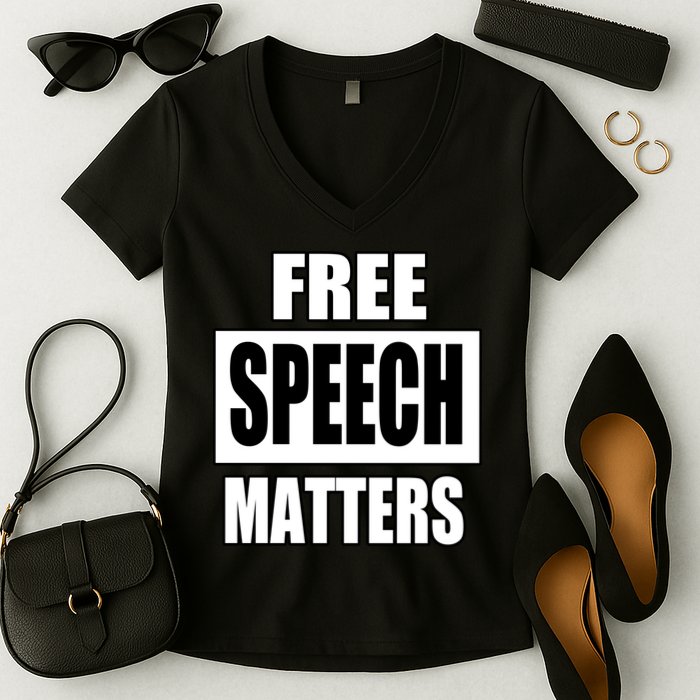 Free Speech Matters Women's V-Neck T-Shirt