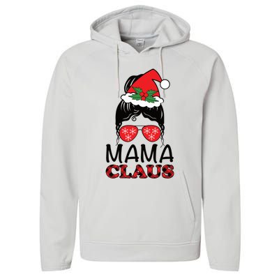 Funny Santa Mama Claus Christmas Matching Family Mom Meaningful Gift Performance Fleece Hoodie