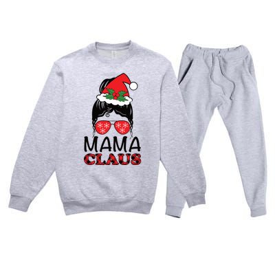 Funny Santa Mama Claus Christmas Matching Family Mom Meaningful Gift Premium Crewneck Sweatsuit Set