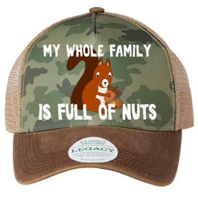 Funny Squirrel My Family Is Full Of Nuts Gift Legacy Tie Dye Trucker Hat