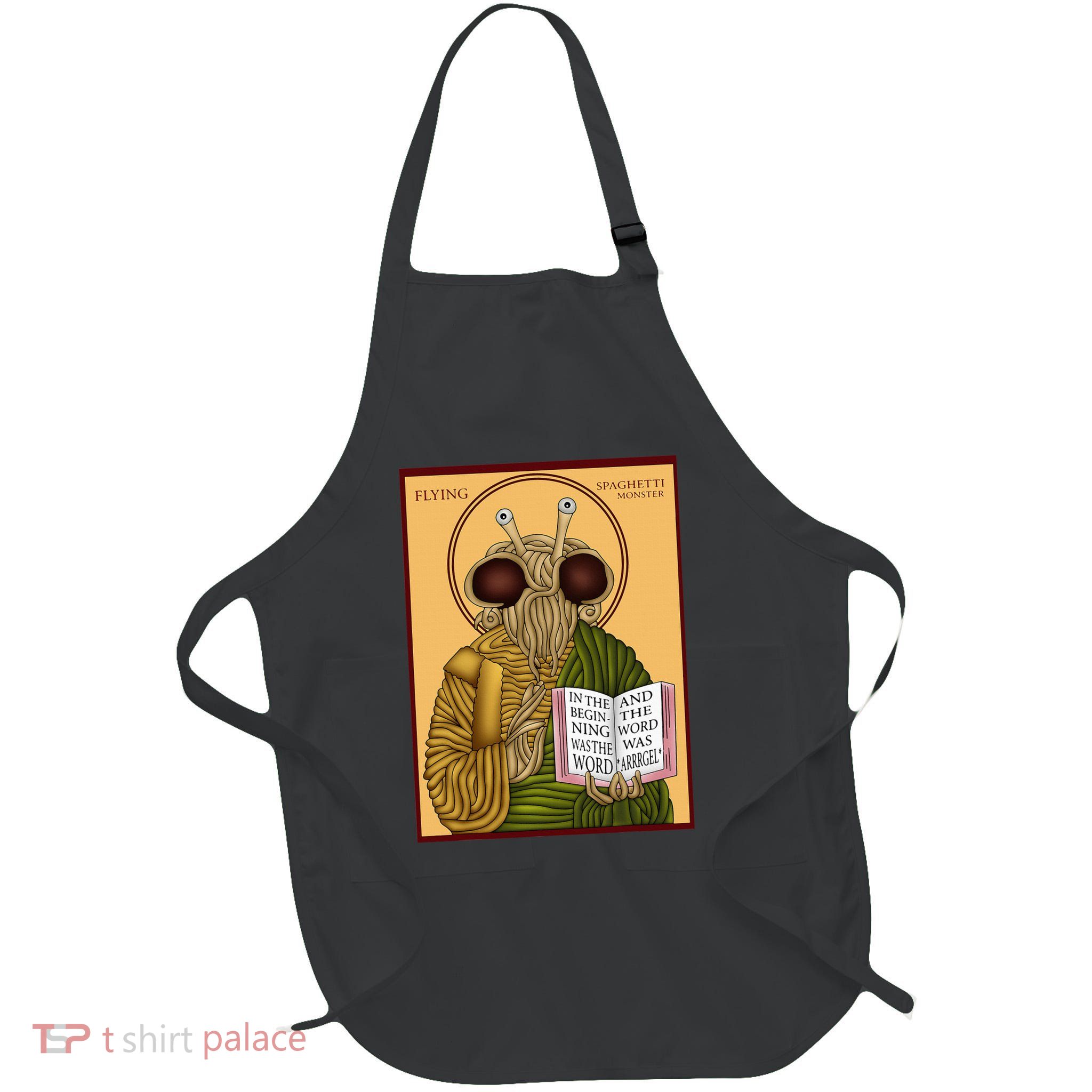 Flying Spaghetti Monster Fsm Pastafarian Full-Length Apron With Pockets