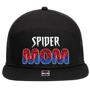 Funny Spider Mom For Women Girl Love 7 Panel Mesh Trucker Snapback Hat