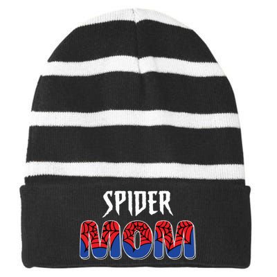 Funny Spider Mom For Women Girl Love Striped Beanie with Solid Band