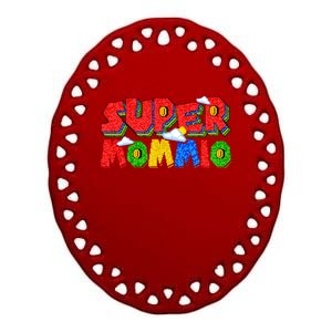 Funny Super Mommio Mothers Day Gamer Ceramic Oval Ornament