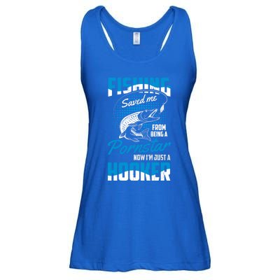 Fishing Saved Me From Becoming A Pornstar Now Hooker Gift Ladies Essential Flowy Tank