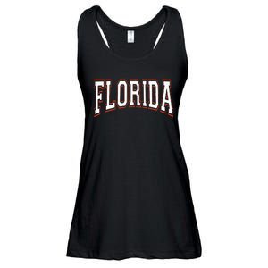 Florida State Map Typography Design Ladies Essential Flowy Tank