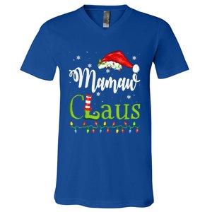 Funny Santa Mamaw Claus Christmas Matching Family Meaningful Gift V-Neck T-Shirt