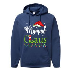 Funny Santa Mamaw Claus Christmas Matching Family Meaningful Gift Performance Fleece Hoodie