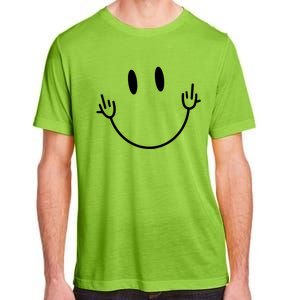 Funny Smiley Middle Finger Smile Face Adult ChromaSoft Performance T-Shirt