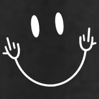 Funny Smiley Middle Finger Smile Face Garment-Dyed Heavyweight T-Shirt