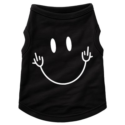 Funny Smiley Middle Finger Smile Face Doggie Tank