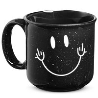 Funny Smiley Middle Finger Smile Face 15oz Campfire Ceramic Mug