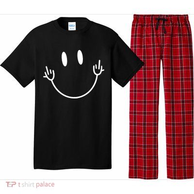 Funny Smiley Middle Finger Smile Face Pajama Set