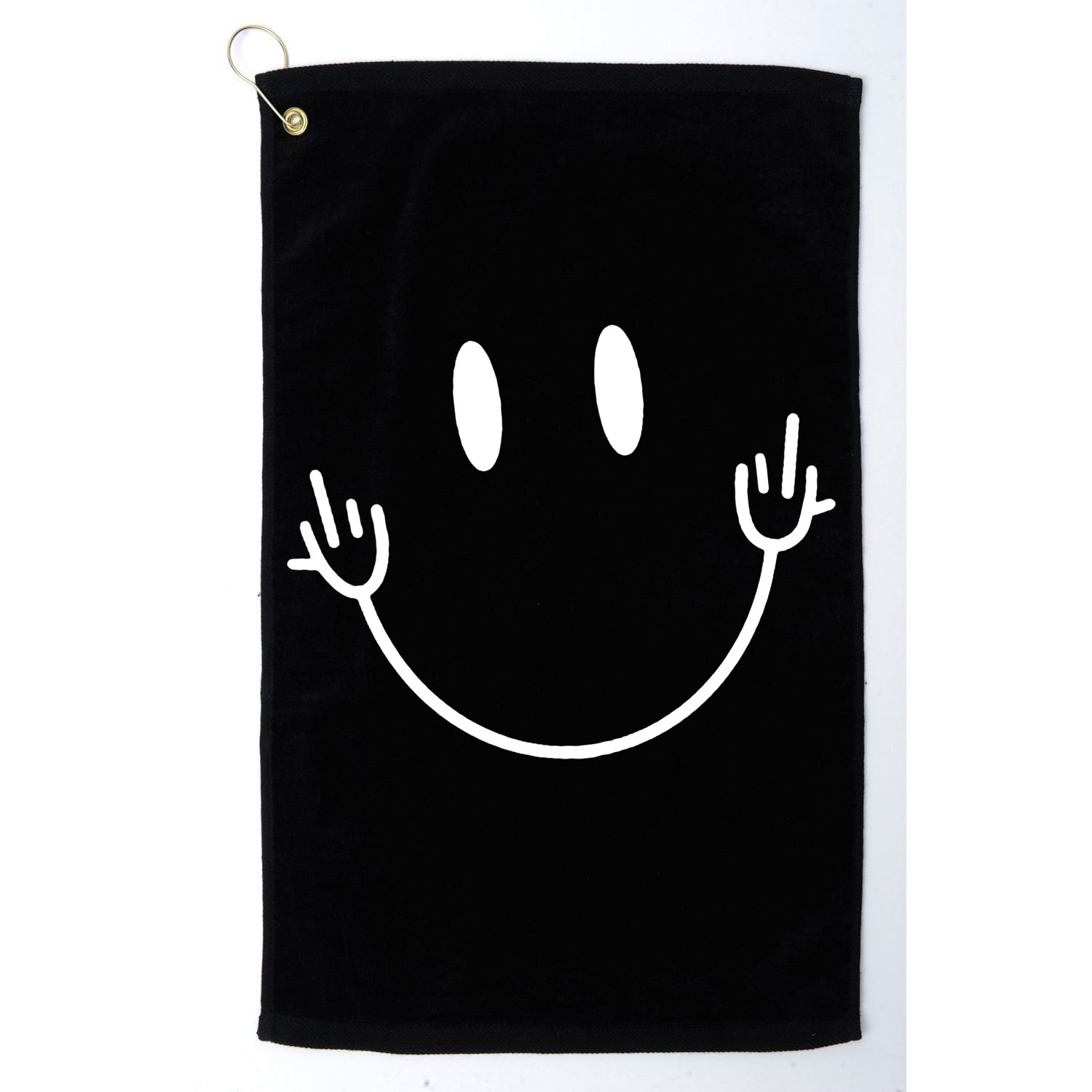 Funny Smiley Middle Finger Smile Face Golf Towel