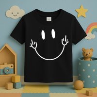 Funny Smiley Middle Finger Smile Face Toddler T-Shirt