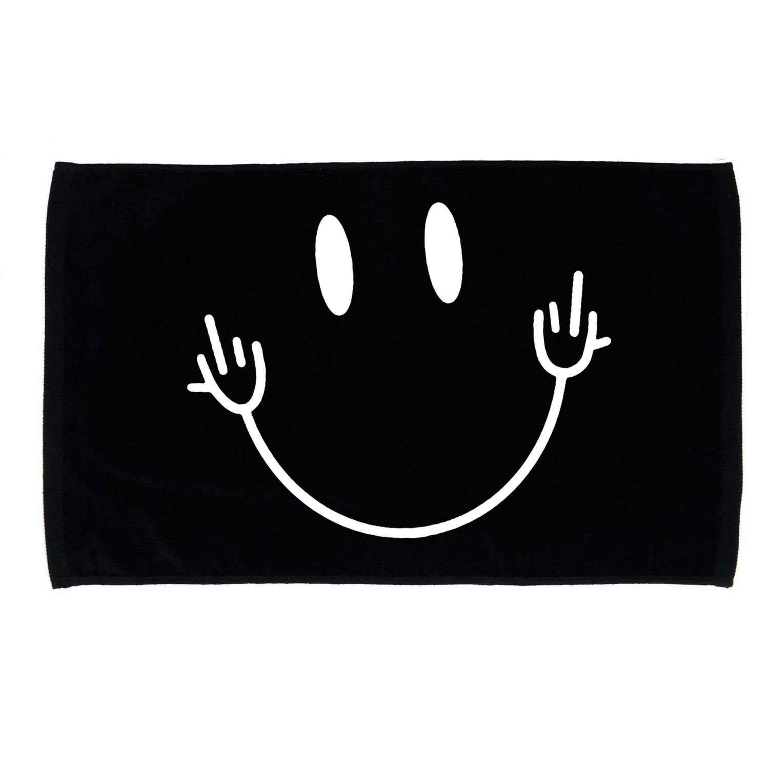 Funny Smiley Middle Finger Smile Face Microfiber Hand Towel