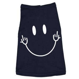 Funny Smiley Middle Finger Smile Face Doggie Tank